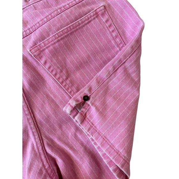 Bill Blass Pink White Pin Striped Jean Shorts Women's Size 8 High Waisted Short - Picture 7 of 7